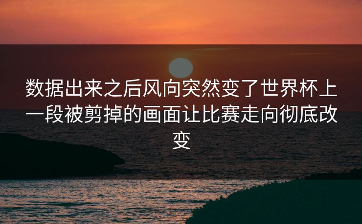 数据出来之后风向突然变了世界杯上一段被剪掉的画面让比赛走向彻底改变
